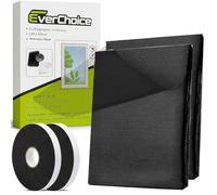 EverChoice Moustiquaire pour fenêtre | 130x150 cm | noir | lot de 2 | polyester | protection contre les insectes sans perçage | filet anti-insectes avec bande | découpable | filet anti-moustiques |