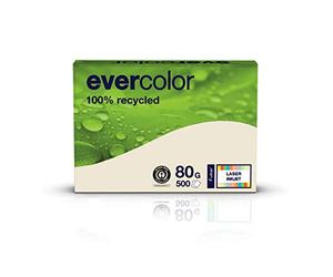 EVERCOLOR, papier reprographique, 100% recyclé, ivoire, 80g, A4, Ange Bleu, ramette de 500 feuilles