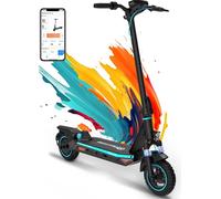 EVERCROSS A1 bleu E Scooter homologué pour la route, 10'' Pneu à vide pliable Electric Scooter ABE, Scooter électrique adulte avec App & écran LED, moteur 500W, batterie 15,3AH, 50-55 KM, Dual Breming