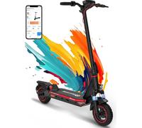 EVERCROSS A1 Rouge E Scooter homologué pour la route, 10'' Pneu à vide pliable Electric Scooter ABE, Scooter électrique adulte avec App & écran LED, moteur 500W, batterie 15,3AH, 50-55 KM, Dual Bremin
