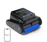 EVERCROSS BOT U8 Robot Piscine Fond et Parois, Robot Piscine sans Fil avec Nettoyage de la Ligne d'eau, 120 Min Autonomie, Navigation Intelligente, Stationnement Automatique, Piscines 200㎡ (Noir-APP)