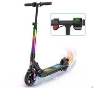 EVERCROSS EV06C Trottinette Electrique pliable Enfants 6-12 Ans Écran LED Lumières colorés 3 Vitesse Hauteur Réglables Cadeau Rose