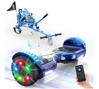 EVERCROSS Hoverboard Gyropode 6.5"" Bleu Hoverkart Bleu armé autoéquilibre self-balancing LED light Bluetooth Moteur 700W Enfant