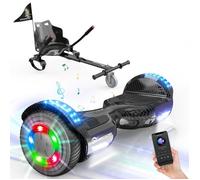 EVERCROSS Hoverboard Gyropode 6.5 pouces Noir Hoverkart Noir autoéquilibre self-balancing LED light Bluetooth Moteur 700W Enfant