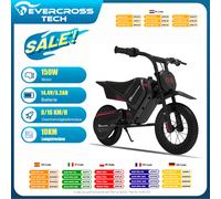 EVERCROSS TECH EV05M Moto Électrique pour Enfants, 150W, Vitesses 8/16 km/h, Autonomie jusqu'à 10 km, Moto Cross 12 Pouces pour BLACK