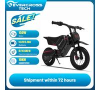 EVERCROSS TECH EV05M Motor Électrique pour Enfants, 150W, Vitesses 8/16 km/h, Autonomie jusqu'à 10 km, Moto Cross 12 Pouces pour BLUE-150W-14.4V-5.2AH