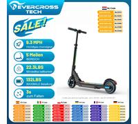 EVERCROSS TECH EV06C Trottinette Électrique pour Enfants, 6,5'' Pliable, Jusqu'à 15 KM/H, Écran LED, Lumières Colorées PINK
