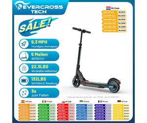 EVERCROSS TECH EV06C Trottinette Électrique pour Enfants, 6,5'' Pliable, Jusqu'à 15 KM/H, Écran LED, Lumières Colorées PINK