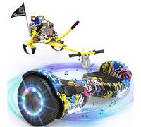 EVERCROSS XP9 Hoverboards avec Siège 6,5 Pouces, Bluetooth et Lumières LED | Overboard avec Hoverkart pour Enfant, Longueur d'assise 70-90 cm, jusqu’à 15 km/h, Batterie 4 Ah, Charge 20-100 kg
