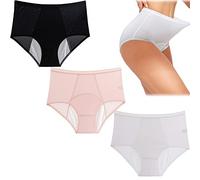 Everdries Sous-vêtements étanches Everdries - Culotte taille haute en soie glacée pour femme, 3 pièces - A, XL