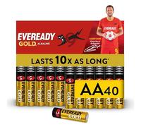 Eveready Gold Alkaline AA Batteries, 40 Pack