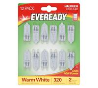 Eveready Lot de 12 ampoules halogènes G9, 40 W, intensité variable, blanc chaud 2800 K, 320 lumens, lot de 12