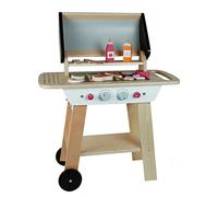 EverEarth Barbecue Enfant en Bois - Jouet Imitation de Construction Durable - Peinture à l'Eau Écologique & Inoffensive - Pour Garçons & Filles - avec Pince Barbecue - BBQ Enfant dès 3 ans EE33905