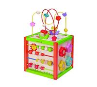 Everearth - EE30968 - Jouet de Premier Age - Cube d'activité 5 en 1 en Bois FSC