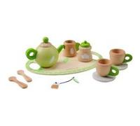 Everearth Jouets de cuisine en bois thé jeu de rôle blanc/vert 11-pièces Ivoire G
