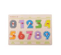 EverEarth Numéros Puzzle EE33743 Puzzle en Bois avec des Chiffres à saisir et à emboîter pour Les Enfants de 24 Mois et Plus