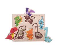 EverEarth Puzzle Dinosaure EE33736 Puzzle de préhension en Bois avec des Motifs de Dinosaures pour Les Enfants de 24 Mois et Plus