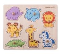 Everearth Puzzle forme animaux safari multicolore 7 pièces Multicolore