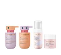 Evereden Kids Routine Bundle Happy Hair Duo Shampooing démêlant et après-shampoing + nettoyant et crème multi-vitamines Happy Face Duo Soin de la peau pour enfants de 3 ans et plus