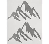 everest 1953 Repair Patch autocollant de réparation - Motif : rustine en nylon - Pour tente, sac à dos, marquise, veste de pluie, veste d'extérieur (réfléchissant, montagne (2 pièces, 6 x 9,8 cm)