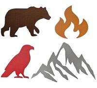 everest 1953 Repair Patch Lot de 4 autocollants de réparation en nylon pour tente, sac à dos, marquise, veste de pluie, veste d'extérieur (gris clair, aigle (4,8 x 4,5 cm)