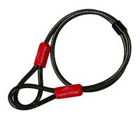 EVEREST FITNESS Cable Antivol Velo - Câble Universel à Boucles Longueur 76 cm et Diamètre 6 mm - Cable de Securite Velo en Acier Gainé de Plastique Robuste pour Vélo Moto