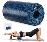EVEREST FITNESS Massage musculaire au rouleau en mousse - Niveau de fermeté moyen - Massage des tissus profonds rouleau d'auto-massage Noir bleu
