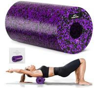 EVEREST FITNESS Rouleau d’automassage pour entraînement des fascias et bien-être, dureté medium, en noir/violet- rouleau pour fascias