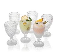 Everest Lot de verres transparents de 172,9 g, verres vintage en relief avec motif diamant pour femme