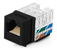 Everest Media Solutions EasyJack (B094WB91H3) Lot de 10 connecteurs Ethernet RJ45 coudés à 90° Noir