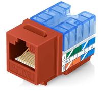 Everest Media Solutions EasyJack (B094WB91H3) Lot de 10 prises Keystone CAT5e coudées à 90° Orange - Connecteur Ethernet RJ45 à profil mince - Compatible avec l'outil de terminaison à vitesse coudée à