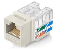 Everest Media Solutions EasyJACK (B094WB91H3) Lot de 10 prises Keystone CAT6/5e coudées à 90° en amande légère Connecteur Ethernet RJ45 à profil mince Compatible avec l'outil de terminaison de vitesse