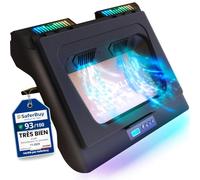 Everest Support Ordinateur Portable Ventilé - Turboventilateur 4300 RPM | Port USB Supplementaire, Eclairage RGB Personnalisable 6 Vitesses, Compatible PC 14-17,3 Pouces - Noir