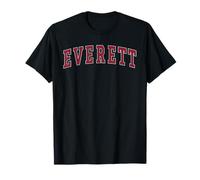 Everett Massachusetts Souvenir Sport College Style Texte Rouge T-Shirt