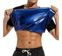 Everfion Chemise de sauna pour homme, Noir (intérieur bleu), X-Large