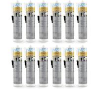 EVERFIX - Mastic bitume et colle - 12 cartouche de 310 ml - Pour la réparation de l'étanchéité par collage, du toit au sous-sol