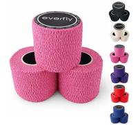 EVERFLY Tape Crossfit - 3 Rouleaux 5 cm x 4,5 m - Sparadrap Cohesive Adhesive - Hook Grip Pouces et Doigts - Bandage flexible de protection adhésif - Entraînement - Haltérophilie (3, Rose)