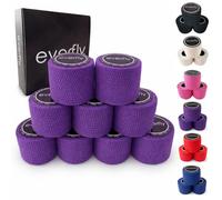 EVERFLY Tape Crossfit - 3 Rouleaux 5 cm x 4,5 m - Sparadrap Cohesive Adhesive - Hook Grip Pouces et Doigts - Bandage flexible de protection adhésif - Entraînement - Haltérophilie (9, Violet)