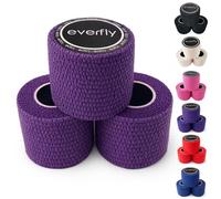 EVERFLY Tape Crossfit - 3 Rouleaux 5 cm x 4,5 m - Sparadrap Cohesive Adhesive - Hook Grip Pouces et Doigts - Bandage flexible de protection adhésif - Entraînement - Haltérophilie (3, Violet)