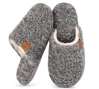 EverFoams Pantoufles confortables en fausse fourrure d'alpaga et mousse à mémoire de forme pour femmes Gris Oxford, 40-41 EU