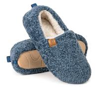 EverFoams - Pantoufles en mousse à mémoire de forme en fausse laine pour femme bleu, 40/41 EU