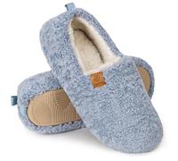EverFoams - Pantoufles en mousse à mémoire de forme en fausse laine pour femme Bleu Clair,38/39 EU