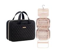 EVERFUN Trousse de Toilette de Voyage pour Femme, Petite Trousse de Maquillage avec 4 Compartiments, Trousse de Maquillage Pliable, Trousse étanche entièrement Ouverte, Double Bagage à Main pour