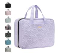 EVERFUN Trousse de Toilette de Voyage pour Femme, Petite Trousse de Maquillage avec 4 Compartiments, Trousse de Maquillage Pliable, Trousse étanche entièrement Ouverte, Double Bagage à Main pour