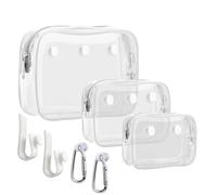 Everfunny Lot de 3 Sacs fourre-Tout de Plage Transparents avec 2 Crochets d'insertion, Accessoires pour Sacs Bogg de Voyage, Maquillage, Articles de Toilette, Organisateur de pinceaux de Toilette