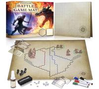 EverGame - Tapis de jeu Donjons & Dragons - 58,4 x 68,6 cm - Carte de jeu de société DND ultime avec jeu de dés - Double face avec grille hexagonale et carrée - Expérience de jeu de rôle épique