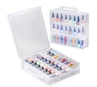 EVERGD Boîte de rangement universelle pour vernis à ongles, 48 bouteilles transparentes double face, présentoir transparent pour vernis à ongles, claire, Organiseur de vernis à ongles gel cosmétique