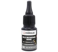 Everglue Colle instantanée noire moyennement liquide super forte et flexible, colle pour plastique, colle résistante aux chocs et à l'eau, pour céramique, caoutchouc, cuir, Flacon doseur de 20 g