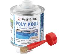 Everglue Poly Pool Colle à film PVC pour film de soudure jusqu'à + 90 °C, résistant à la température, élastique, résistant à l'eau, boîte pinceau transparente 200 ml