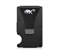 EverGoldGoods Portefeuille minimaliste pour homme - Pince à billets fine en métal d'aluminium, porte-cartes de crédit, portefeuille RFID, peut contenir jusqu'à 15 cartes, portefeuilles pour homme, noir, Minimaliste